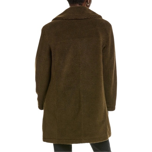 NWT VELVET by Graham & Spencer Christine Teddy Sherpa Coat - Olive Green Size XS - Picture 3 of 10